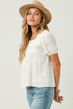 Load image into Gallery viewer, Linen Look Puff Sleeve Top